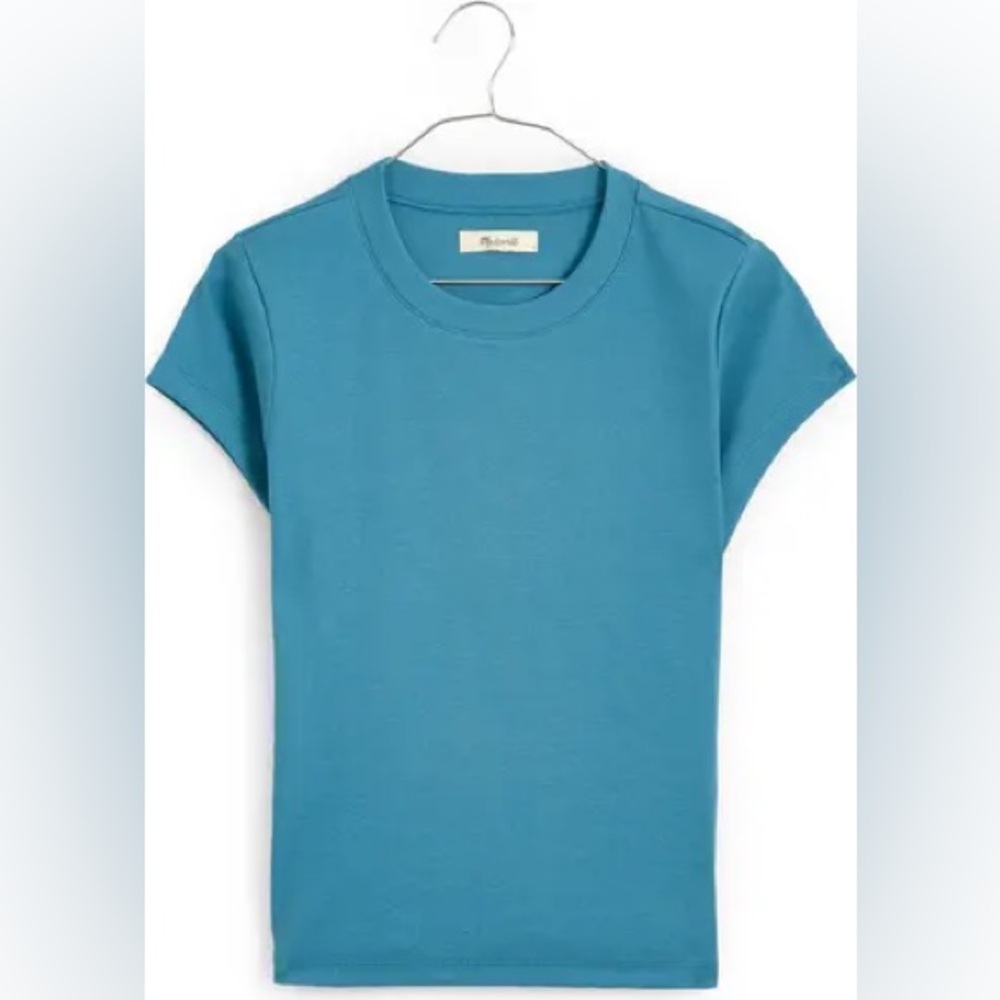 Madewell Supima Cotton Teal Ribbed Tee